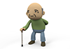 Grandpa ｜ Wand ｜ Smile ――Free illustration material ―― Medical ｜ Nursing care ｜ Hospital ｜ Person