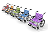 Wheelchair ｜ Transportation ｜ Blue ――Free illustration material ――Medical ｜ Nursing ｜ Hospital ｜ Person