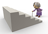 Grandmother / Elderly / Stairs --Free Illustration Material --Medical Care | Nursing Care | Hospital | People