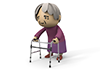 Walking aid / Grandmother / Walking --Free illustration material --Medical care | Nursing care | Hospital | Person