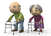 Grandmother / Grandfather / Walker --Free Illustration Material --Medical Care | Nursing Care | Hospital | People