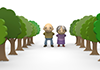 Walk ｜ Forest ｜ Elderly person ――Free illustration material ――Medical care ｜ Nursing care ｜ Hospital ｜ Person