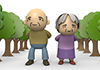 Smile ｜ Elderly ｜ Forest ――Free Illustration Material ―― Medical Care ｜ Nursing Care ｜ Hospital ｜ People