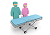 Ambulance Bed ｜ Doctor ｜ Surgery Assistance / Nurse ｜ Science / Medicine ｜ Operating Table / Doctor --Free Illustration Material --Medical Care ｜ Nursing Care ｜ Hospital ｜ People