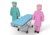 Emergency Bed ｜ Operating Room ｜ Surgeon / Emergency ｜ Medical Instruments / Technology ｜ Hemoglobin / Red Blood Cells --Free Illustration Material --Medical Care ｜ Nursing Care ｜ Hospital ｜ People