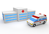 Ambulance ｜ Hospital ｜ Treatment / Emergency ｜ Crushing / Breaking ｜ Red swelling / inflammation ――Free illustration material ――Medical ｜ Nursing ｜ Hospital ｜ Person