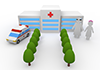 Medical Institution ｜ Ambulance ｜ Nature / Road / Nurse ｜ Intravenous / Fever ｜ Heart / Chest ――Free Illustration Material ――Medical ｜ Nursing ｜ Hospital ｜ Person