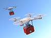 Drone | First Aid Kit | Far away | Transportation | Quick --Free Illustration Material --Medical Care | Nursing Care | Hospital | People