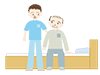 Caring for an old man | Nurse | Lying in bed-Medical care | Nursing / welfare | Free illustrations