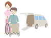 Welfare vehicle ｜ Nurse ｜ Car movement --Medical care ｜ Nursing care / welfare ｜ Free illustration