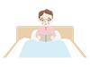 Elderly reading in bed ｜ Grandmother ｜ Medical care ｜ Nursing care / welfare ｜ Free illustration