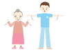 Exercise / Elderly / Caregiver ｜ Elderly ――Medical Care ｜ Nursing Care / Welfare ｜ Free Illustration