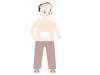 Middle-aged men | Low back pain | Putting compresses --Medical care | Nursing care / welfare | Free illustrations